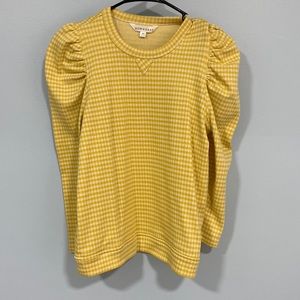 DOWNEAST CHECKERED YELLOW SWEATER